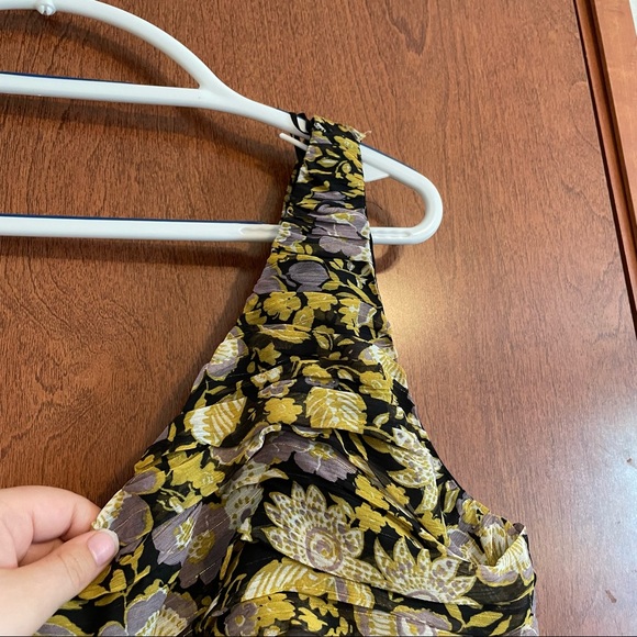 Zara One Shoulder Floral Ruched Gathered Mini Dress. - Picture 7 of 7